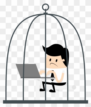 Person In A Cage Clipart