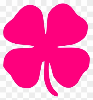 Dot Clipart Four - Pink Four Leaf Clover - Png Download