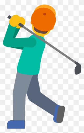 Man Golfing Emoji Clipart - Emoji Golf - Png Download