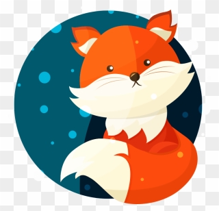 Cute Fox Drawing Wild Animal Sticker - Mignon Renard Dessin Clipart