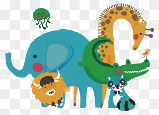 Jungle Animals Door Hanger Sticker - 冬瓜山甕缸雞 Clipart