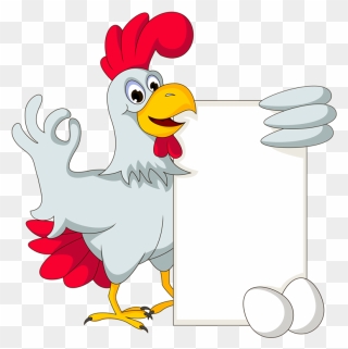 Png Pinterest Clip - Cartoon Chicken Holding A Sign Transparent Png