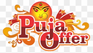 Durga Puja Offer Text Design - Illustration Clipart