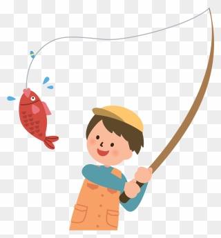 釣魚 卡通 Clipart