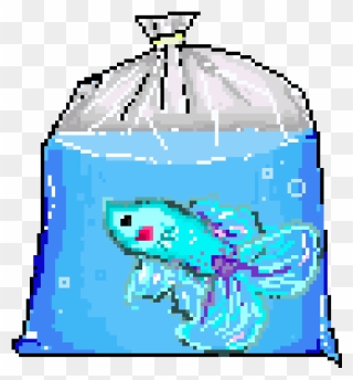 Transparent Pixel Art Fish Clipart