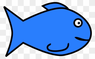 Blue Fish Cliparts - Simple Fish Clipart - Png Download