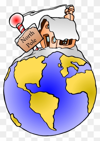 North Pole Santa Globe Clipart