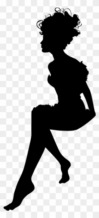 Silhouette Of Fairy Girl - Girl Sitting On Circle Clipart