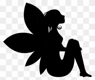 #fairy #silhouette - Silhouette Fairy In Moon Clipart