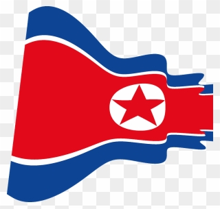 North Korea Wavy Flag Clipart - Flag - Png Download