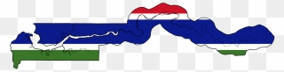 Gambia Map With Flag Clipart