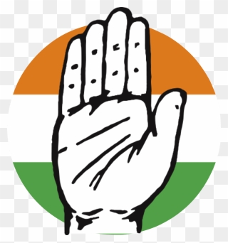 Congress Hd Logo On Indian Flag Colour Background - Indian National Congress Outline Clipart