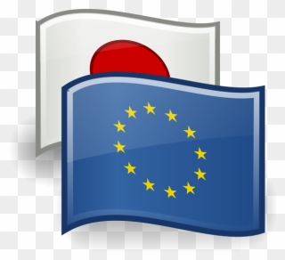 Drawing Of Eu And Japan Flags - European Union Flag Clipart