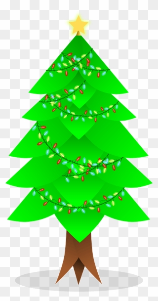 Chirshmast Tree Vector Clipart - Christmas Tree - Png Download