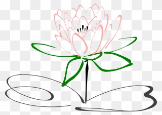 Stem Drawing Lotus Flower - Lotus Images In Black And White Clipart
