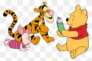 Winnie The Pooh And Piglet Reading Clipart