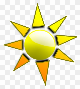Sum 09 Free Vector - Yellow Sun Orange 8 Rays Symbol Clipart