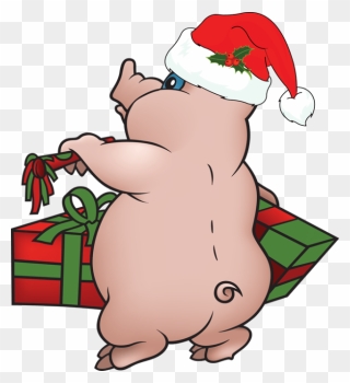 Pig Christmas Clipart - Christmas Pig Clip Art - Png Download