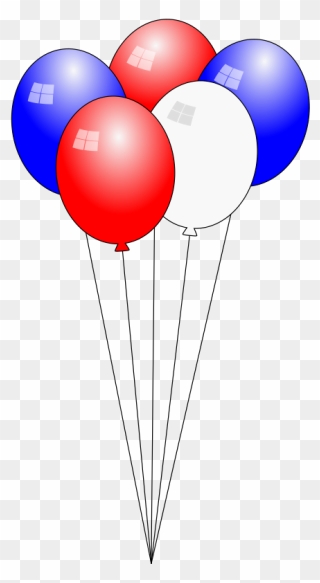 Swaying 4th Of July Balloons Animation - Red White And Blue Balloons Clip Art - Png Download