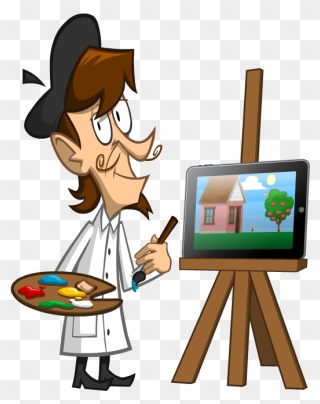 Animated Png Images - Painter Cartoon Transparent Background Clipart