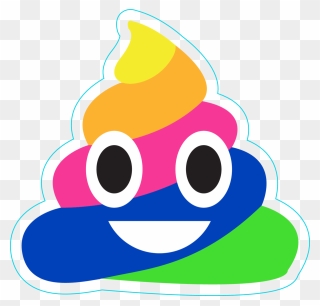 Transparent Clipart Poop - Rainbow Poop Emoji Png
