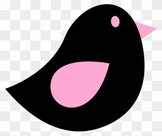 Bird Clipart Black And Pink - Png Download