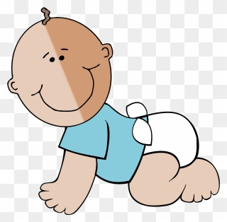Baby Boy Crawling Clipart - Png Download