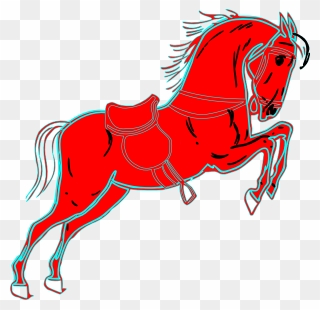 Red Horse White Clip Art At Clker - Red Horse Clipart - Png Download