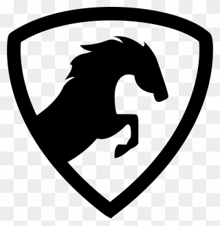 Horse Show Jumping Equestrian - Horse On A Shield Clipart