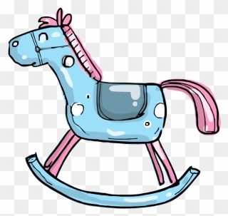 Riding Toy,line,horse - Rocking Horse Clipart - Png Download