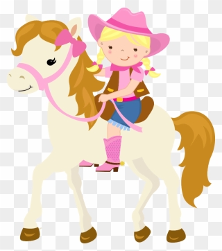 Pin By Crafty Annabelle - Cowgirl On Horse Clipart - Png Download