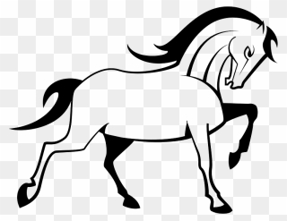 Horse Clipart - Kabayo Clip Art Black And White - Png Download