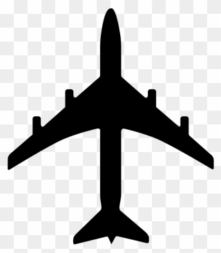 Transparent Airplane Clipart - Silhouette Airplane Clipart Black And White - Png Download