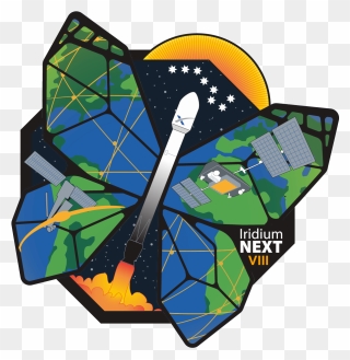 A Patch Showing The Spacex Falcon 9 Rocketr Reimagined - Spacex Iridium 8 Clipart