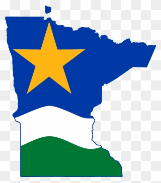 Minnesota Outline With Colorado Flag Clipart