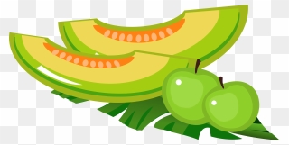 Cartoon Fruit Melon Transprent - Cartoon Summer Fruits Png Clipart