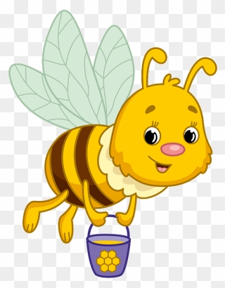 Bee Carrying Honey Clipart - Biene Clipart - Png Download