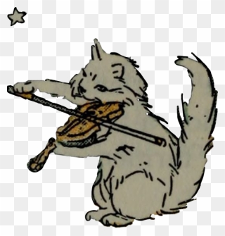 #tookforever #cat #aesthetic #sticker #nurseryrhymes - White Cat Playing Violin Clipart