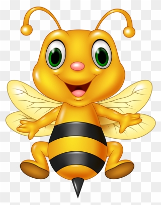 Honey Bee Cartoon Illustration - Cute Bee Clipart