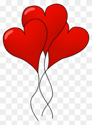 Hearts Balloons Red - Cocoa Cinnamon Clipart