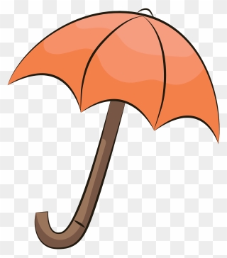 Cartoon Orange Umbrella Clipart