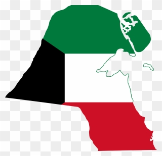 Flag-map Of Kuwait - Kuwait Flag Map Clipart