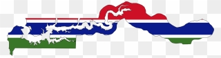 Flag Map Of The Gambia Clipart