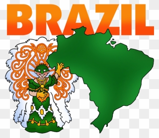 Brazil Map - Brazil Clipart - Png Download
