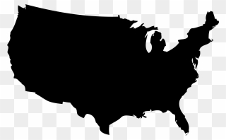 United States Clipart Black And White, United States - Usa Map Vector - Png Download