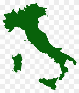 Italy Map Green Blank Clipart