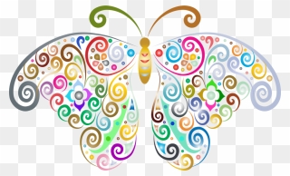 Butterfly,line Art,symmetry - Transparent Transparent Background Butterfly Clipart - Png Download