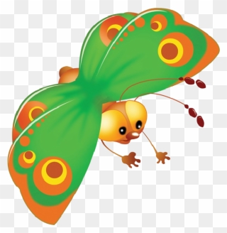 Transparent Oruga Clipart - Butterfly Cartoon Clipart Transparent Background - Png Download