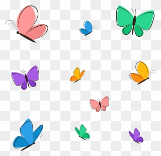 Renkli Kelebek Png Clipart