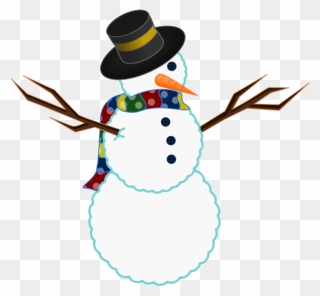 Scarfed Snowman - Free Clip Art Snowman - Png Download
